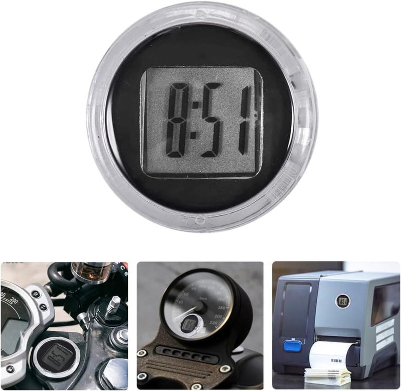 aoukoslt Mini Motorcycle Clocks, Stick On Car, Waterproof Stick-On Motorbike Mount Watch Digital Clocks, Mini Car Vent Stick-On Clock Watch for Dashboard Boat Bike Home, Automotive Replacement Clocks - Image 4